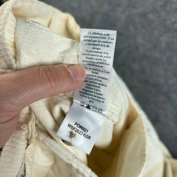 Faherty Womens Portland Flare Leg Corduroy Pants Egret Cream 28 Denim Cotton 494 - Picture 11 of 14